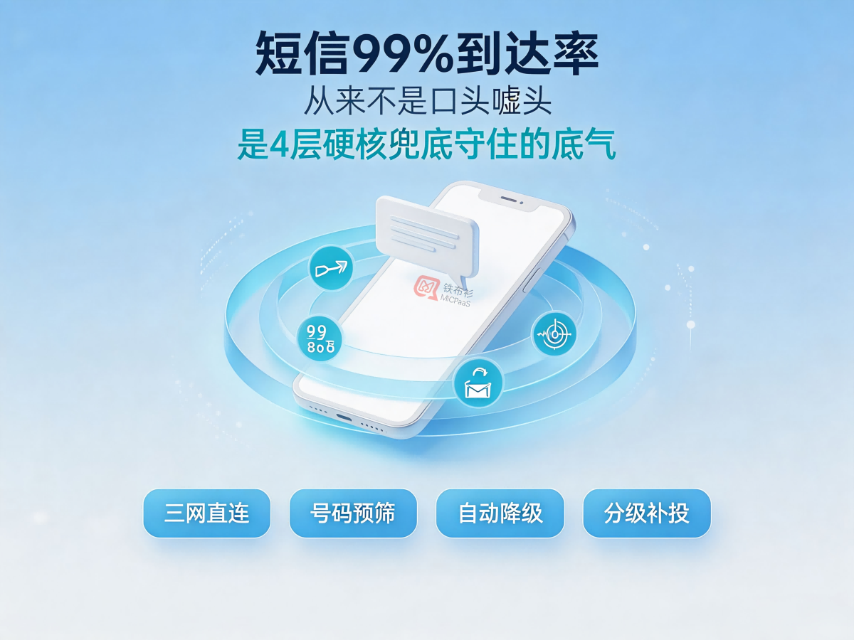 短信99%到达率，从来不是口头噱头，是4层硬核兜底守住的底气