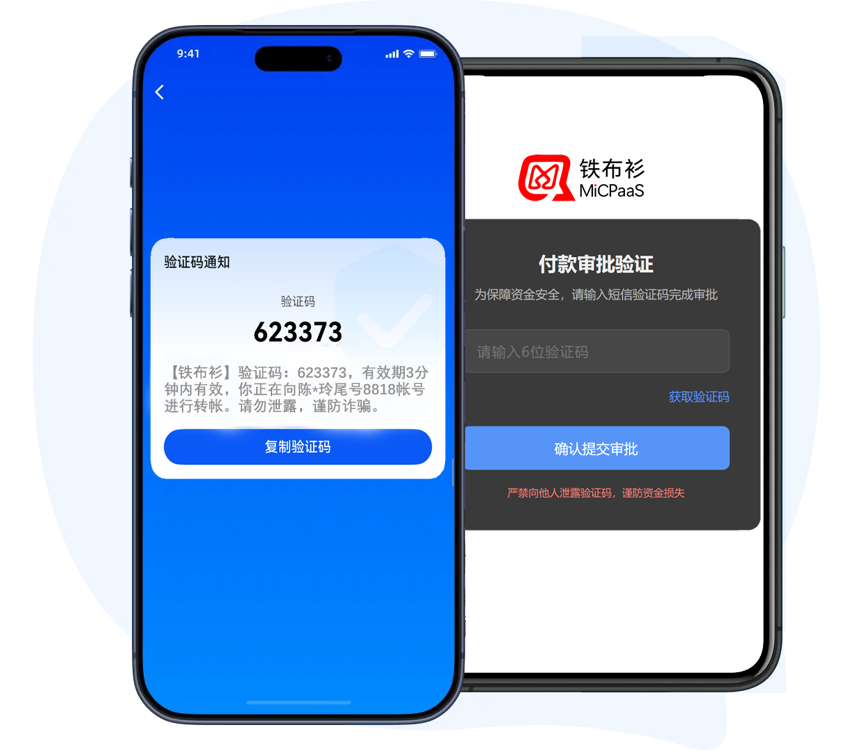 高风险交易OTP短信审批场景示意图