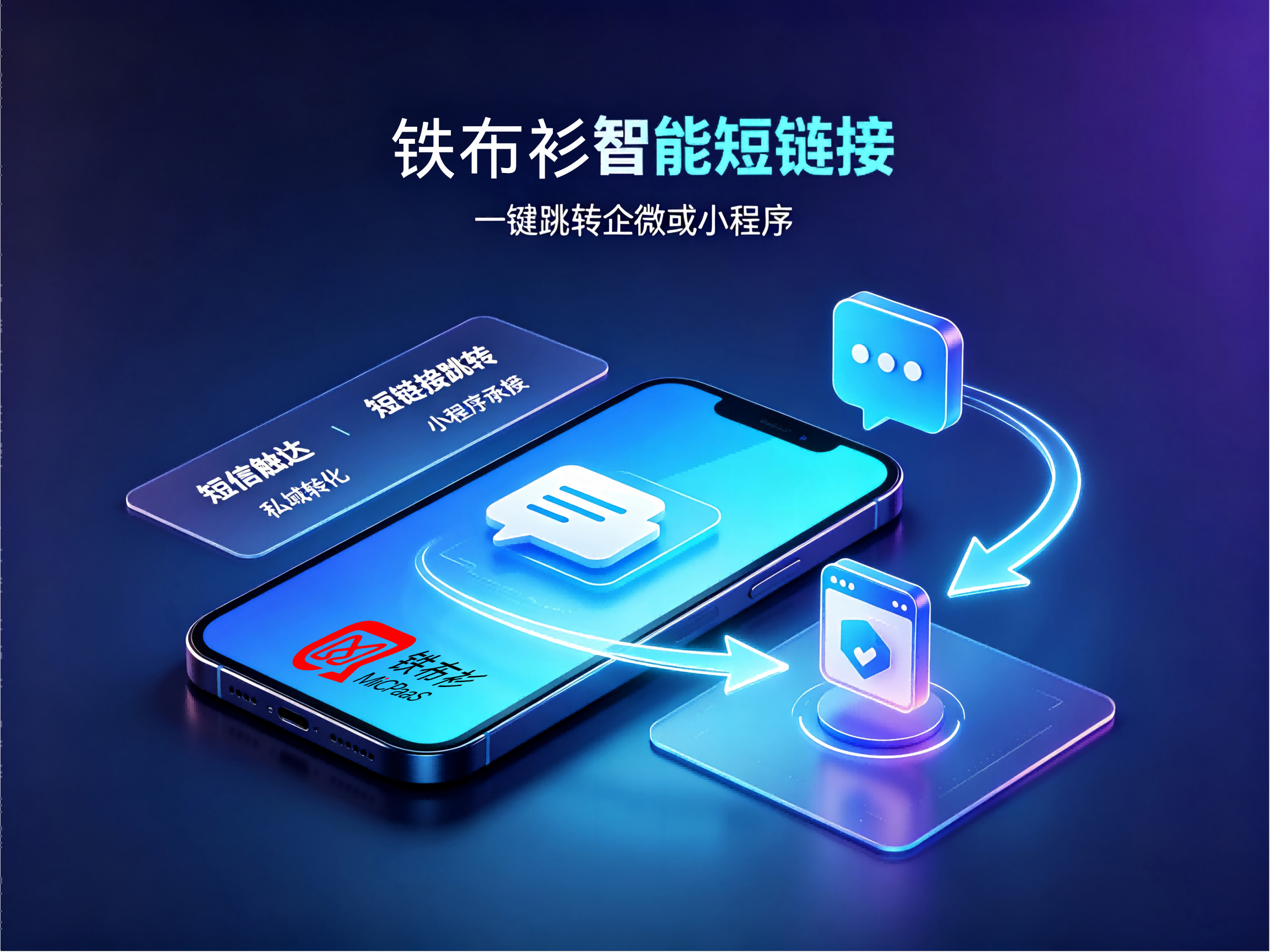 铁布衫MiCPaaS短信可以放短链接跳转企微或者小程序吗？